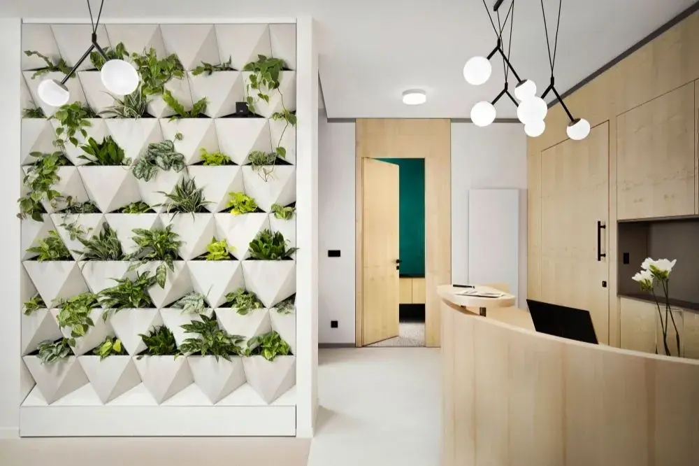 Zelená stěna Origami Wall